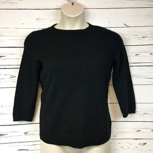 Talbots Sweater 100% Cashmere Black Career Wear